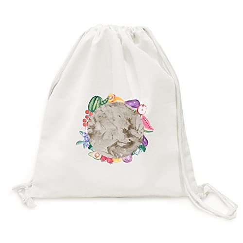 Sac en tissu pliable à sangle fruits et légumes papier gris sale protection