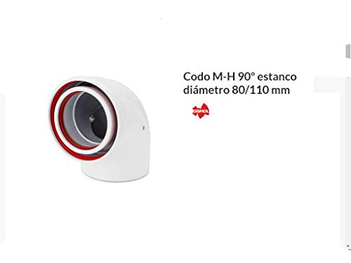 Dismol Codo coaxial 80-110 evacuación de Gases Aluminio/Aluminio M-H