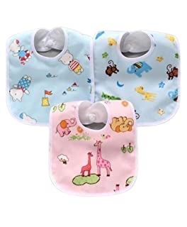 Truvic Waterproof and Quick Dry Baby Bibs Beautiful Printed Soft Cotton Absorbent Baby Bibs Set Multicolor Pack of 3-picture-15