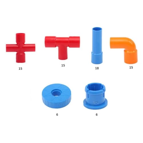 Image of Pipe Building Blocks for Kids 75 pcs,Fun Puzzle Game for Boys and Girls, Skill Development Educational and Learning Toy,Preschool Classroom Game, BPA Free Non Toxic Durable Multicolour, Best Gift
