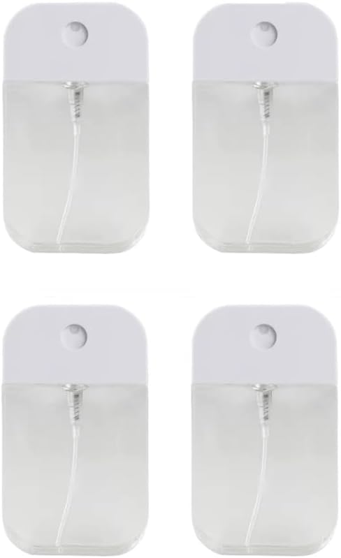 4 Pcs White Spray Bottles 50Ml Clear Portable Card Spray Bottles Hand Sanitizer Bottles Empty Plastic Perfume Atomizer Vials for Female