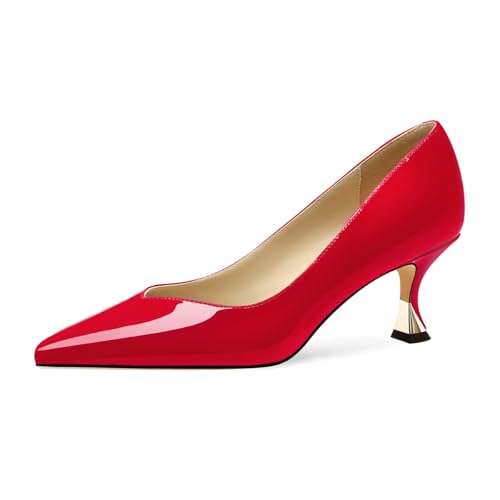 Image of Women Low Kitten Heels Women's Dressy Pumps Pointed Closed Toe Elegant Wedding Pumps Formal Work Office Comfortable Shoes Classic Pumps for Women