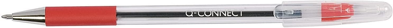 Q-CONNECT Stick Ballpoint Pen Medium - Red, Pack of 20