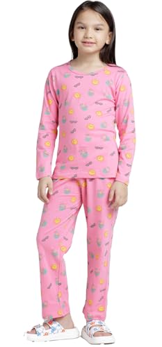 Image of T2F Girls Cotton Printed Pajama Set