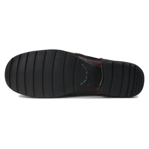 Image of OSSTONE Moto Boots for Men Fashion lace-up Leather Chukka Boots Casual Shoes Metal Cleats OS-6015-3-A-US-R Metal Black