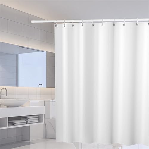 EFVWOE Shower Curtains Waterproof Shower Curtain Thickened Proof Bathroom Screens Washable White Durable Curtains with Hook Bathroom Decoration(W150xH180CM)