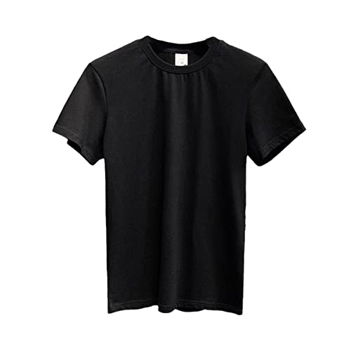 T-shirt noir en coton pour homme finis les hauts inconfortables