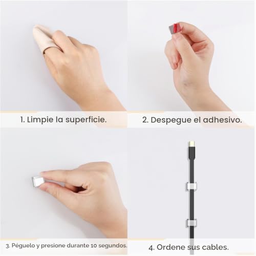 Miniatura 6 de Agptek Cable Tdiy Clips Transparentes, Paquete De 100 Autoadhesivos, Para Escritorio, Pared, Taller, Hogar, Oficina, Al Aire Libre, Navidad, Decoración Colgante De Hadas