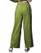 MINSURE Women Baggy Track Pants Lace Side Stripe Drawstring Elastic Waist Wide Leg Parachute Pants with Pockets(Green-S)