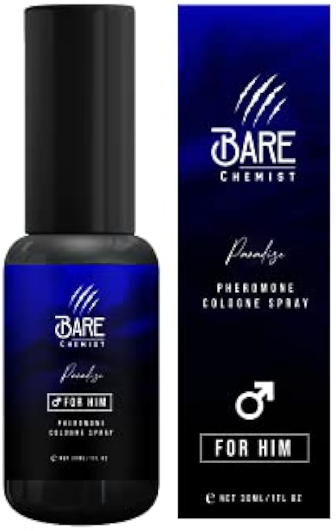 Bare Chemist Pheromones for Men to Attract Women (Paradise) Cologne - Pheromone Cologne Spray [Attract Women] - Extra Strong, Concentrated Proven Pheromone Formula