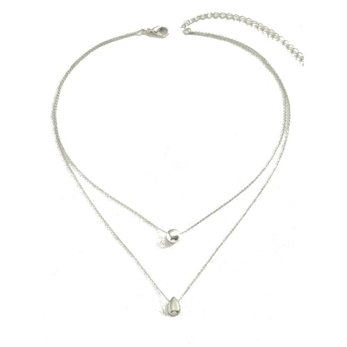 Collier double couche pour la fête des femmes avec motif goutte romantique