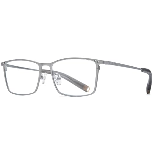 Image of FONEX Pure Titanium Glasses Frame Men Square Magnet Clip On Eyeglasses with Polarized Lens