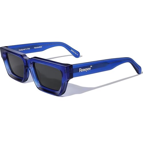 Image of Roneyee Rectangle Sunglasses Men Women Trendy Retro Sunglass UV Protection Fashion Acetate Stylish Square