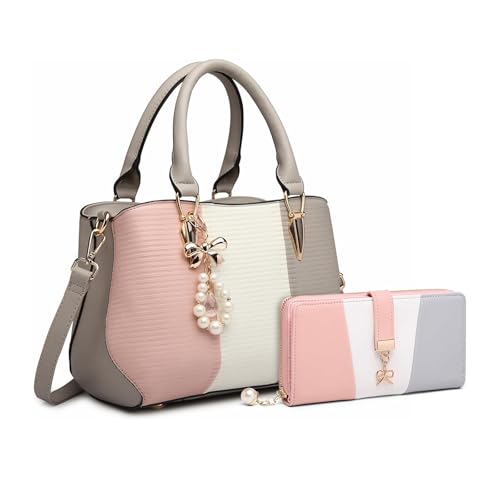 Miss Lulu Bolsos de Mujer con Monedero Tricolor 2 unids Cartera L...
