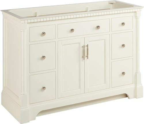 Signature Hardware 484244 Claudia 48" Mahogany Single Basin Vanity Cabinet - Cabinet Only - Less Vanity Top - White