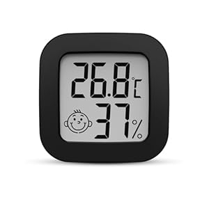 Mini Room Thermometer Digital Hygrometer Thermometer Indoor LCD Temperature and Humidity Monitor for Home, Office, Bedroom, Baby Room, Warehouse, Cellar, Car (black-1)