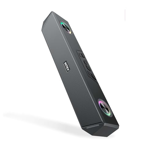 Image of Intex Beast Pro 20X Soundbar 20W Output with RGB Light | Bluetooth 5.0, USB, AUX, TF Card, TWS Pairing, Type-C Charging, 10 Hours Playback, Portable Home Audio Speaker System