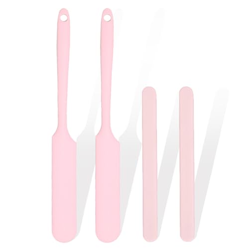 Image of 6Pcs silicone wax applicator Non-stick Waxing Applicator Hair Removal Sticks Applicator Spatula Reusable Hard Wax Scraper for Home Salon Body Use (4pc pink)