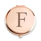 QUSTGO Personalized Gift for Women Girls Her, Custom Gifts for Adult Teen, Monogram Alphabet Initial Compact Mirror, Goodie Bag & Basket Stuffers for Galentines Day, Valentines Day, Birthday