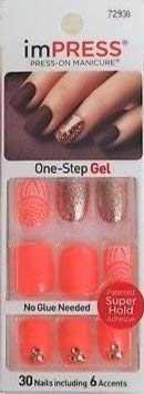 Kiss Impress Press-on Manicure One-Step Gel Nails - Brunchaholic
