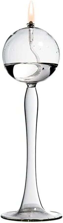 Decorative Lighting Oil Lamp Transparent Glass Oil Lamp Oil Lamp for Indoors Home Emergency Lighting Kerosene Lamp Less Butter Lamp Glass Candlestick