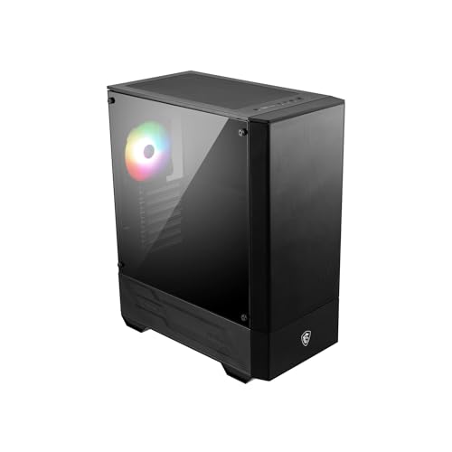 MSI MAG Forge 110R Mid-Tower ATX Gehäuse (2X USB 3.0 Anschluss, 1x 120mm A-RGB Fan im Lieferumfang, schwarz, RGB)