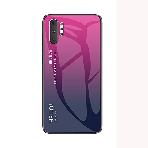 COVO® Gradiente Funda Dura para Samsung Galaxy Note 10 Plus/ 10+ 5G Fina y Slim Tapa Trasera de Cristal Templado con TPU Edge Carcasas y Fundas Dura para Samsung Galaxy Note 10 Plus/ 10+ 5G-Rosa Roja