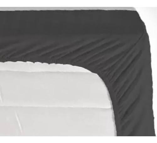 Image of Luxurious Elastic Fitted Glace Cotton King Size (78x72 inches Upto 6 Inches) bedsheet with 2 Pillow Covers - 200TC Black Striped