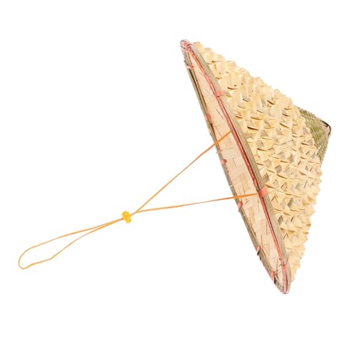 Chapeau chinois tissé Healvian : casquette anti-soleil et pluie pour jardin