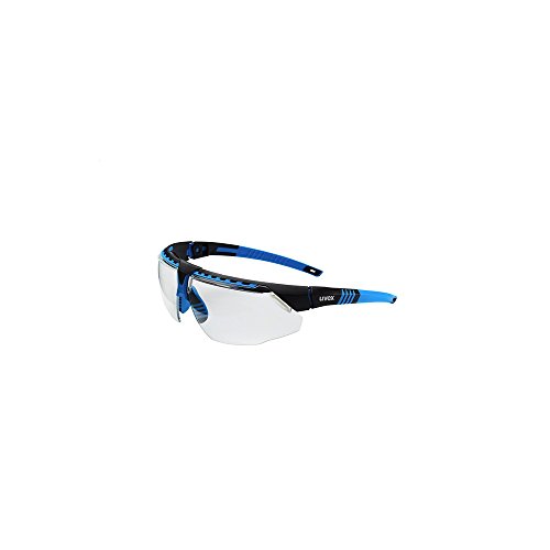 Uvex S2870 Avatar Adjustable Safety Glasses with Hardcoat Anti-Scratch Coating, Standard, Blue/Black