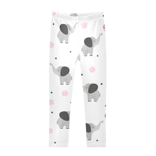 Ball Elephant Girls Leggings,Workout Leggings for Girls Toddler Athletic Legging Size for 3-10T