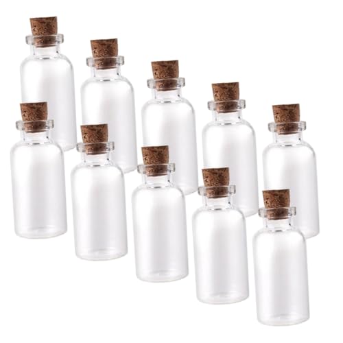 Ciieeo Mini Frascos De Deseos De Vidrio 50unid Con Tapón De Corcho Para Manualidades.