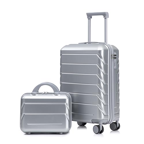 Image of 20+14 Inch Hardside Luggages, Lightweight Durable ABS Suitcase Spinner Wheels