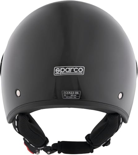 Sparco Riders 95144 Sparco Demi-Jet Helm mit Schirm für Motorräder, metallisch, mit ABS-Schale, Größe XL, SCHWARZ METALLIC