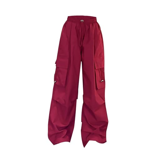 Girls Cargo Pants Fall Fashion Casual Wide Leg Sweatpants Fleece Straight Jogger Pants with Multi Pockets