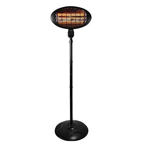 Elektrische Heizung Regenschirm Freistehende Elektrische Quarzbirne 2Kw Außenheizung Höhen- Und Winkelverstellschutz Wasserdichte