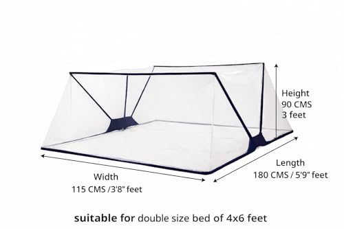 Image of Happy Penguin Mosquito Net [Foldable] Easy Setup | Lightweight Cotton, Portable & Ideal for Home & Travel | Strong & Breathable | Suitable for Double Bed [4x6]
