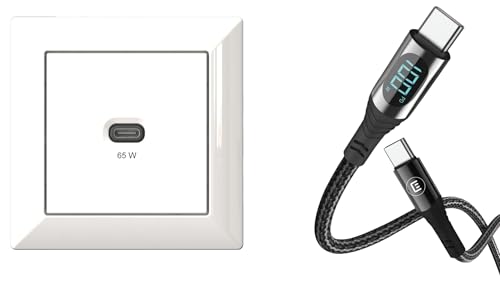 Chargeur USB-C encastrable 65W Power Delivery station de charge EHMANN 3m