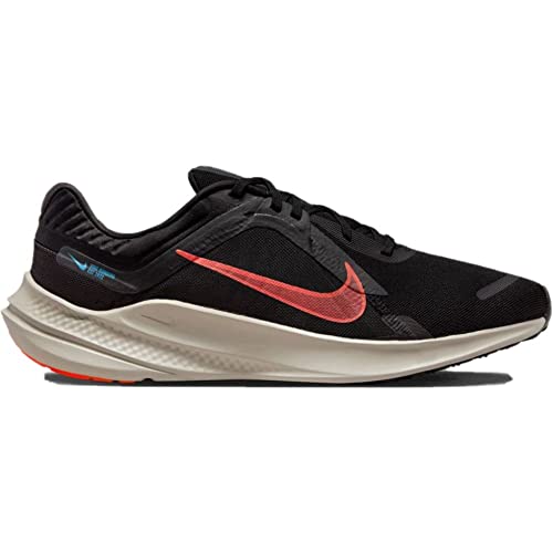 Nike NIKE Men's Quest 5 Sneaker, Black Bright Crimson Cobblestone, 9.5 UK