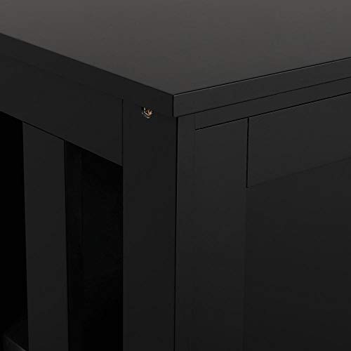 Yaheetech Tv Stand, Wooden Storage Console Table With Sliding Door And Adjustable Shelf, Free Standing Cabinet For Tv Up To 45 Inch, Media Entertainment Center Home Living Room Furniture, Black #TOP4