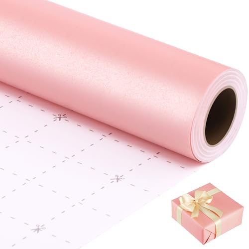 woric Pink Wrapping Paper Roll -Mini Roll- 17 In X 33 Ft