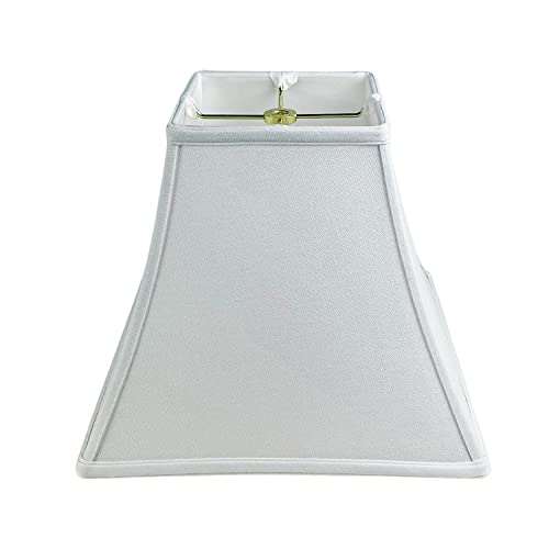 Image of Royal Designs, Inc. Regal Square Bell Lamp Shade, 7 x 14 x 11.5, Linen White (BSO-715-14LNWH)