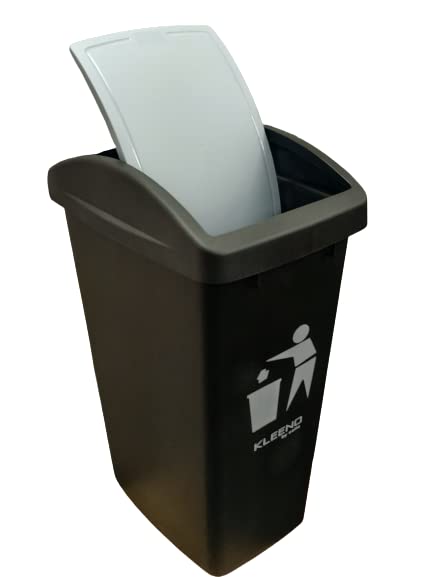 Kleeno Cello Plastic Swing-Lid Garbage Dustbin 48 Ltr, Grey-Black