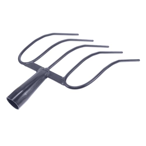 Happyyami Denti in Ferro Resistenti Per Letame e Erba Forchetta Manuale Pratica Per Raccolta Letame Mucca e Cura Prati Strumento Agricolo Tradizionale Per Uso Domestico e Fattorie