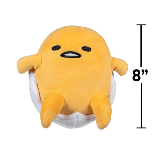 Jazwares Hello Kitty and Friends - 8” Gudetama Squishy Plush Relaxing in an Egg Shell - Officially Licensed Sanrio Product Ages 6+ image 2