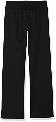 Hanes Big Girl's Tech Fleece Open Leg Pant Pants, Black, Small