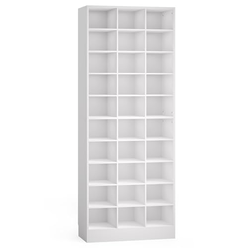 LITTLE TREE 70.9" Tall Shoe Rack, 10-Tier Freestanding Shelf, Max. Store 30 Pairs, Shoe Cabinet Organizer for Living Room, Entryway, Cloakroom, White by LITTLE TREE - Image 6