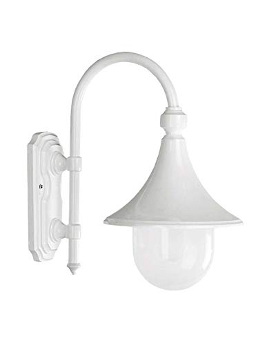 Cristher Lighting - Aplique de pared TROM blanco portalámpara E27 exterior IP43. Ideal Cover