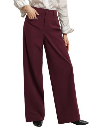 GRACE KARIN Corduroy Pants Women Casual Wide Leg Baggy Trousers Fall Winter