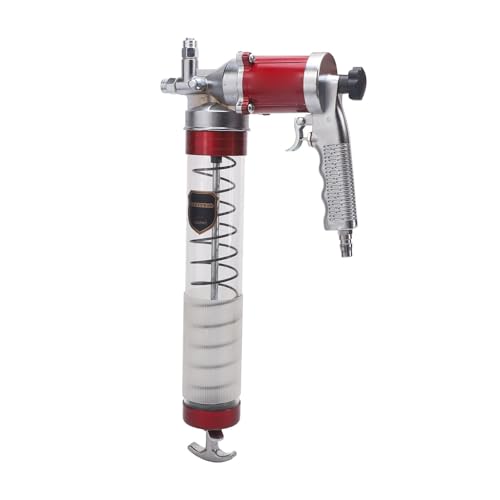 Luocute Pistolas de Engrase Neumáticas de Alta Resistencia, 10000-12000 PSI G1/4 pulg. Empuñadura de Pistola de Conector Rápido, 3 Métodos de Carga Cartucho de 1 Litro de Succión a